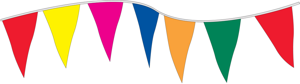 Poly Pennants 48 12in. x 18in. Pennants On 105 ft. Rope