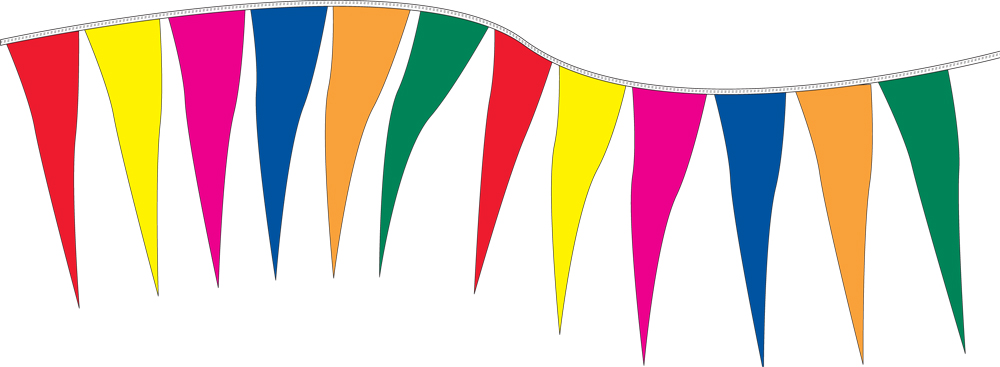 Poly Pennants 80 6in x 18in Pennants On 110 ft. Rope