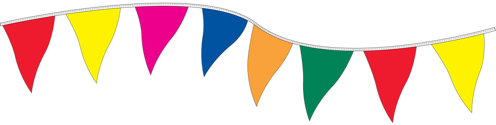 Poly Pennants 100 9in. x 12in. Pennants On 120 ft. Rope