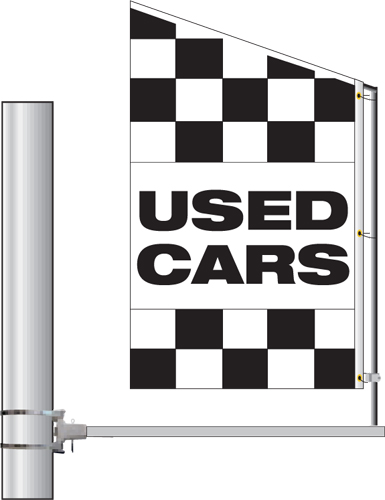 Crazy Bracket Flag Checkered with Message Double Faced