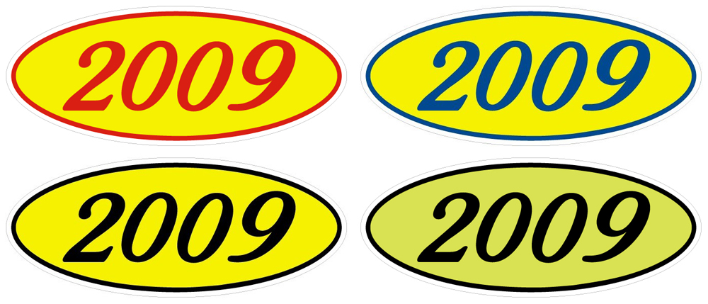 Euro Style Oval Year Model Signs