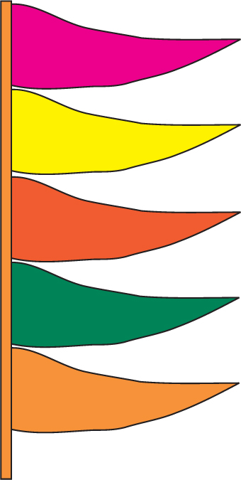 Fluorescent Antenna Pennants (Sold by the Dozen)