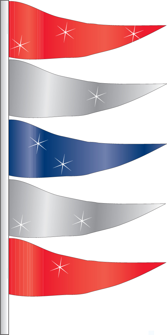 Metallic Antenna Pennants (Sold by the Dozen)